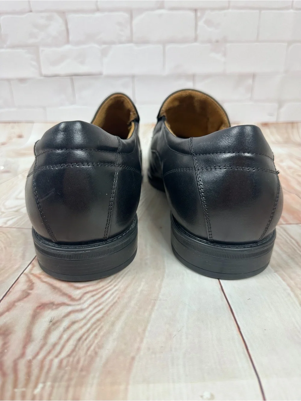 Florsheim Classic Black Leather Slip-On Men's Dress Shoes (wide width) EEE
